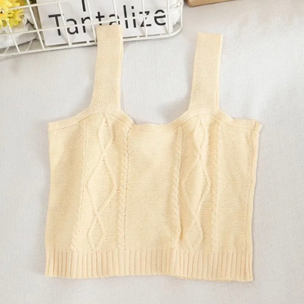 Yellow / Cream Floral Crochet Top - Picture 2 of 4